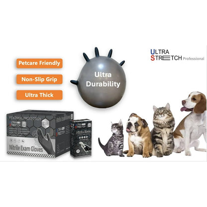 Ultra Stretch Professional 6Mil Nitrile Gloves, HEAVY DUTY, Disposable Gloves, THE ORIGINAL Nitrile, Medical, Food Service, Cleaning, Black, Case of 1000 Count