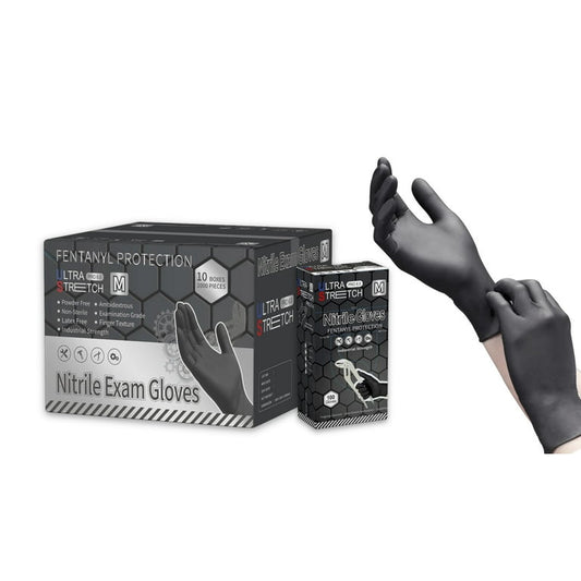 Ultra Stretch Professional 6Mil Nitrile Gloves, HEAVY DUTY, Disposable Gloves, THE ORIGINAL Nitrile, Medical, Food Service, Cleaning, Black, Case of 1000 Count
