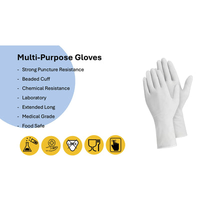 Ultra Stretch Professional 12 inch White Nitrile Exam Gloves, 7 Mil, Disposable Gloves, THE ORIGINAL Nitrile, Medical, Food Service, Cleaning, 1,000 Pieces/Case