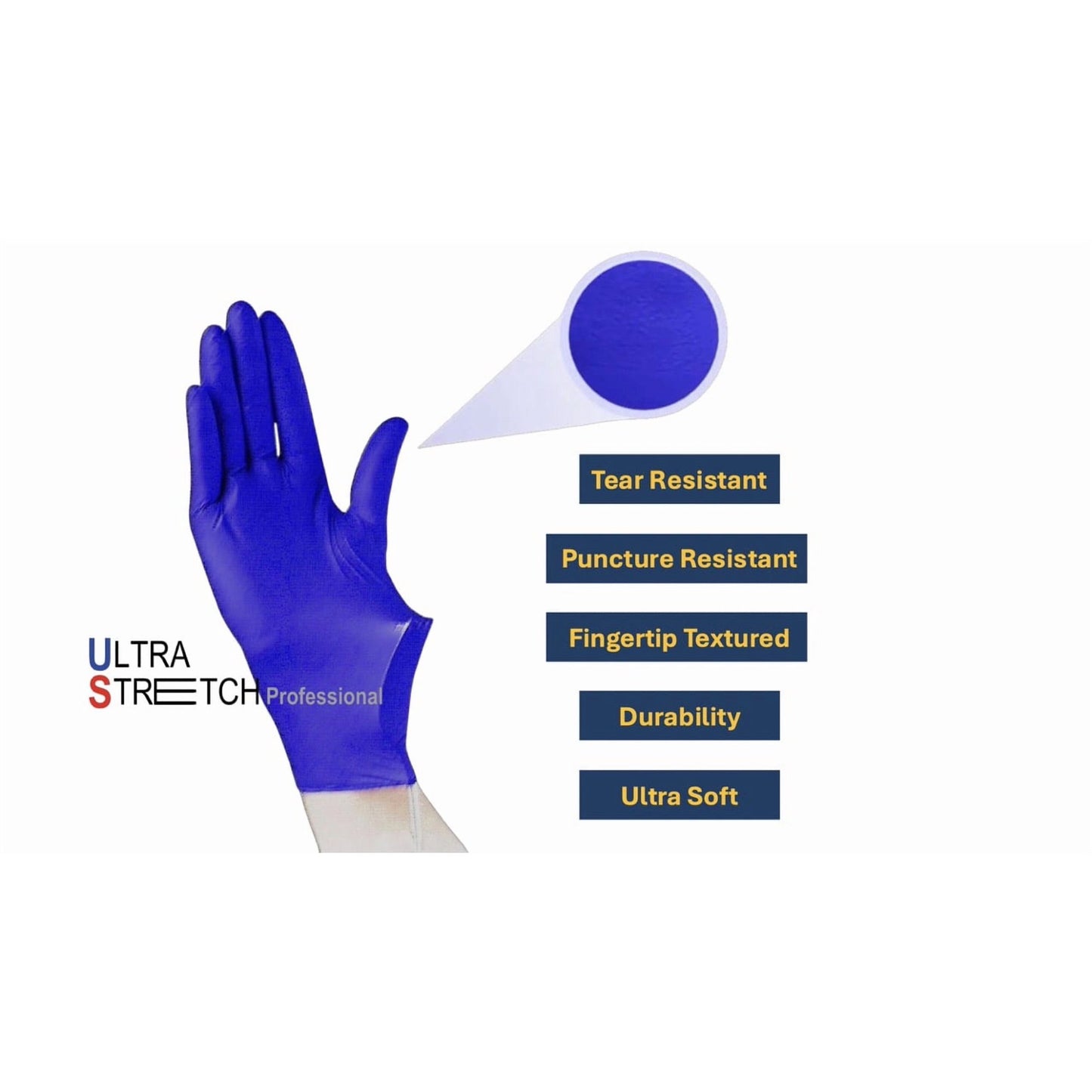 200 pcs Bulk Ultra Stretch Professional 3.0 Nitrile Gloves Disposable Latex Free, Premium Stretch, Medical