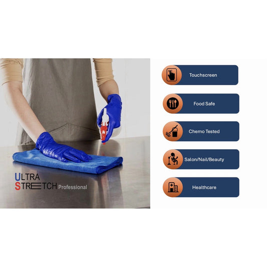 200 pcs Bulk Ultra Stretch Professional 3.0 Nitrile Gloves Disposable Latex Free, Premium Stretch, Medical